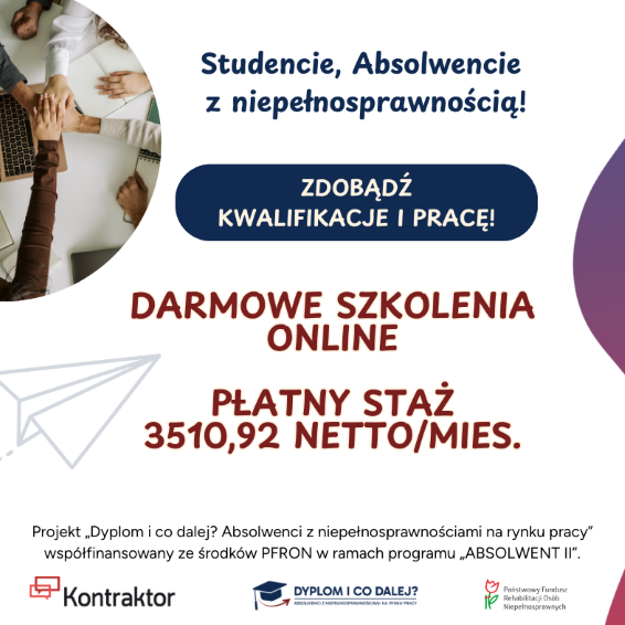 Zdjęcie artykułu Dołącz do projektu „Dyplom i co dalej? Absolwenci z niepełnosprawnościami na rynku pracy”!